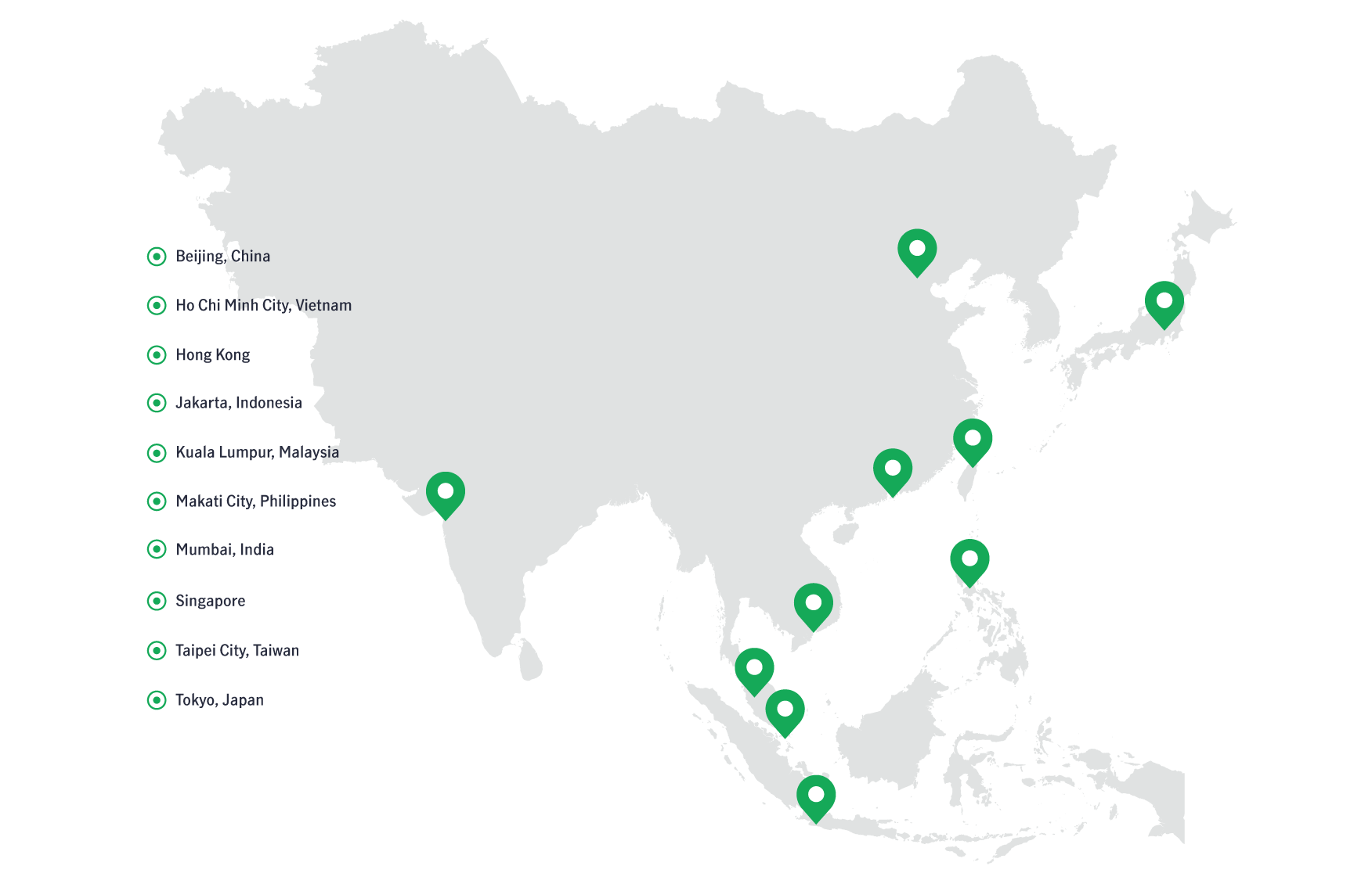 Offices in 10 key Asian markets