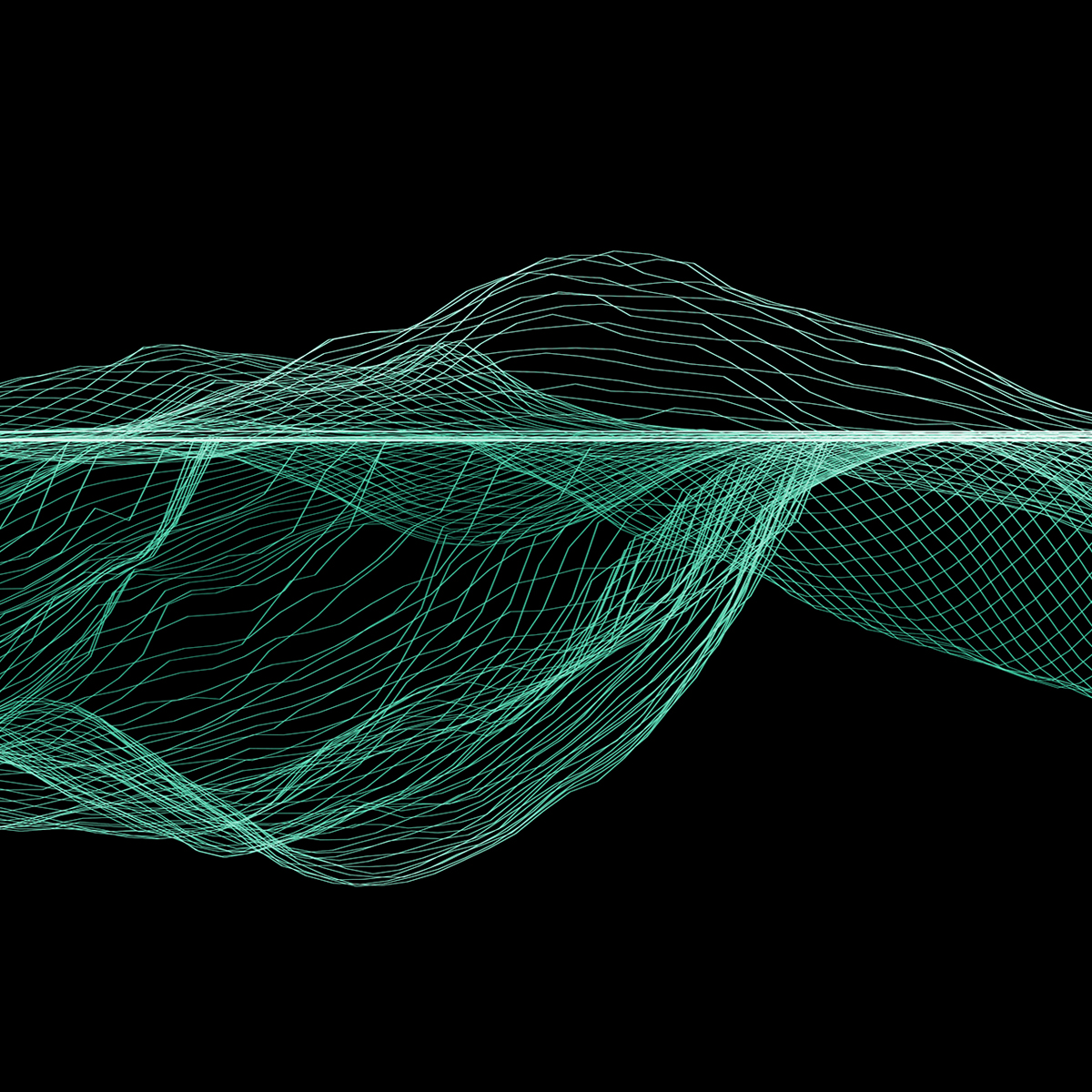 This abstract design concept features a wave pattern with a fusion of art and color against a black backdrop.