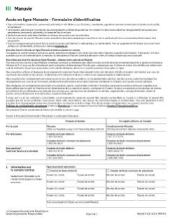 Formulaire Verification De L Identite Acces En Ligne Manuvie Investissements Nn1683f Gestion De Placements Manuvie