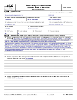 Form 8937 Trust Fund Merger Manulife Canadian Opportunities Fund 3