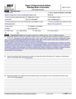Form 8937 Trust Fund Merger Manulife Canadian Stock Fund