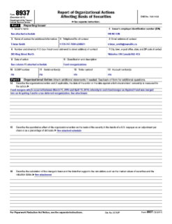 Formulaire IRS 8937 - Return of Capital Distribution (2016)