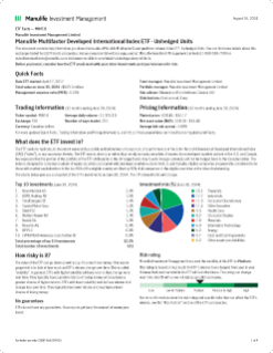 Manulife Multifactor Developed International Index ETF - Unhedged Units