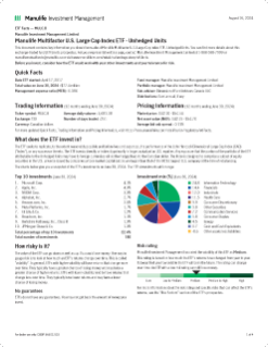Manulife Multifactor U.S. Large Cap Index ETF - Unhedged Units