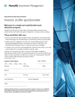 MK3484E - Investor Profile Questionnaire