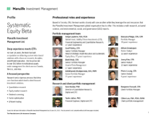Manulife Systematic Equity Beta Profile