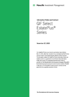 MK2279E - GIF Select EstatePlus Information folder and contract