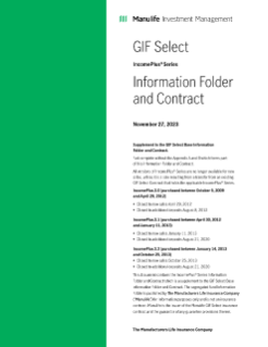MK2280E - GIF Select IncomePlus Information folder and contract