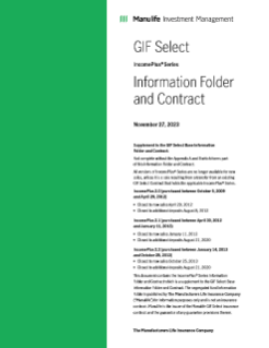 MK2280E - GIF Select IncomePlus Information folder and contract