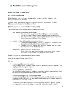Q2 2021 Market Update - Video transcript