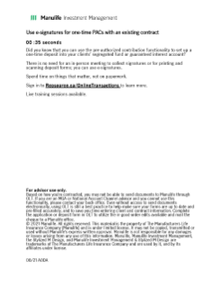 Use e-signatures for one-time PACs with an existing contract – Video transcript