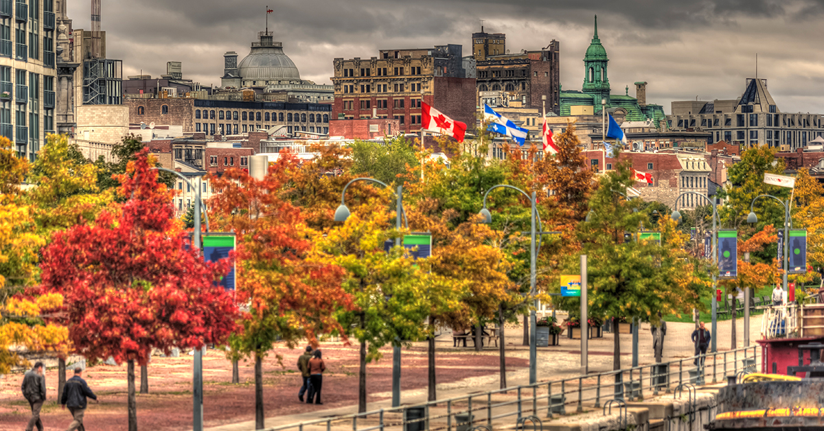 A Canada city skyline in the Fall 