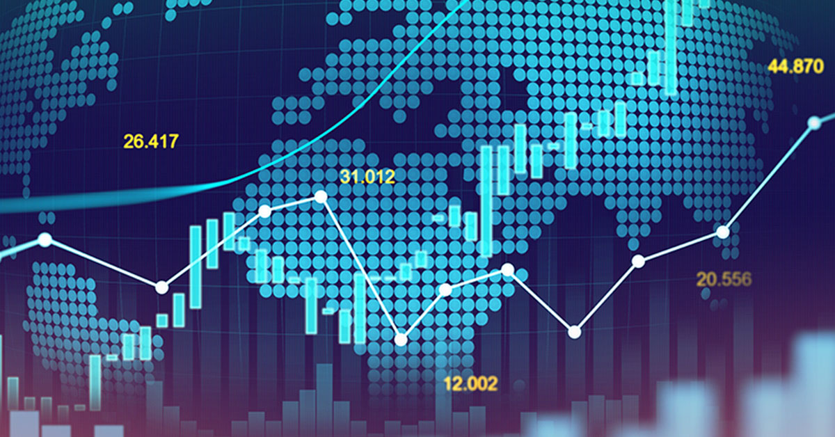 Zoomed in, digitized image of the globe with a line graph cutting aross it