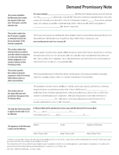 Demand promissory note