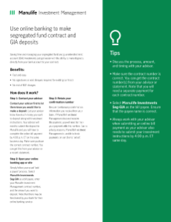 MK33590E - Use online banking to make segregated fund contract and GIA deposits