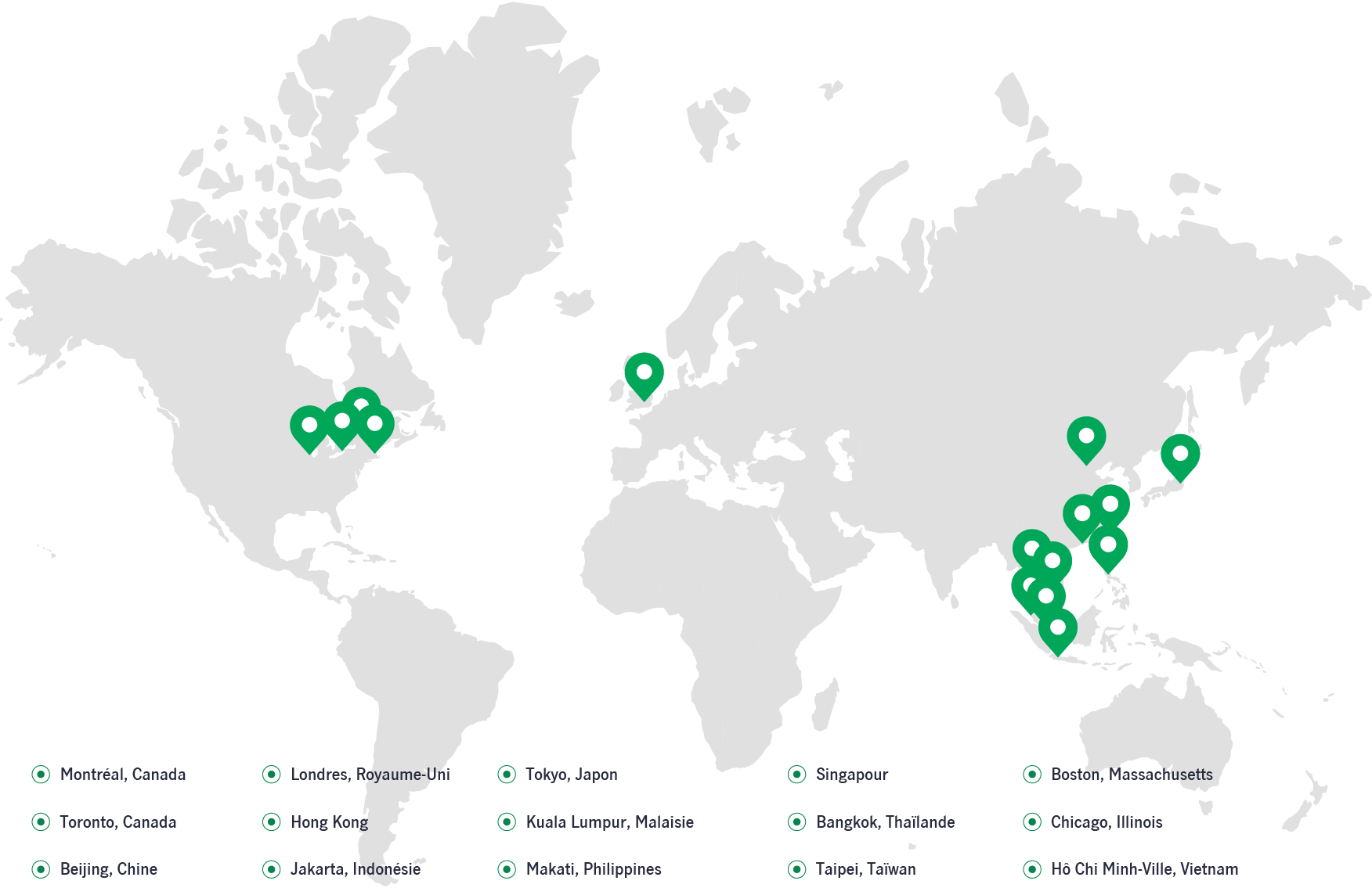 Plus de 140 spécialistes des placements dans 15 bureaux