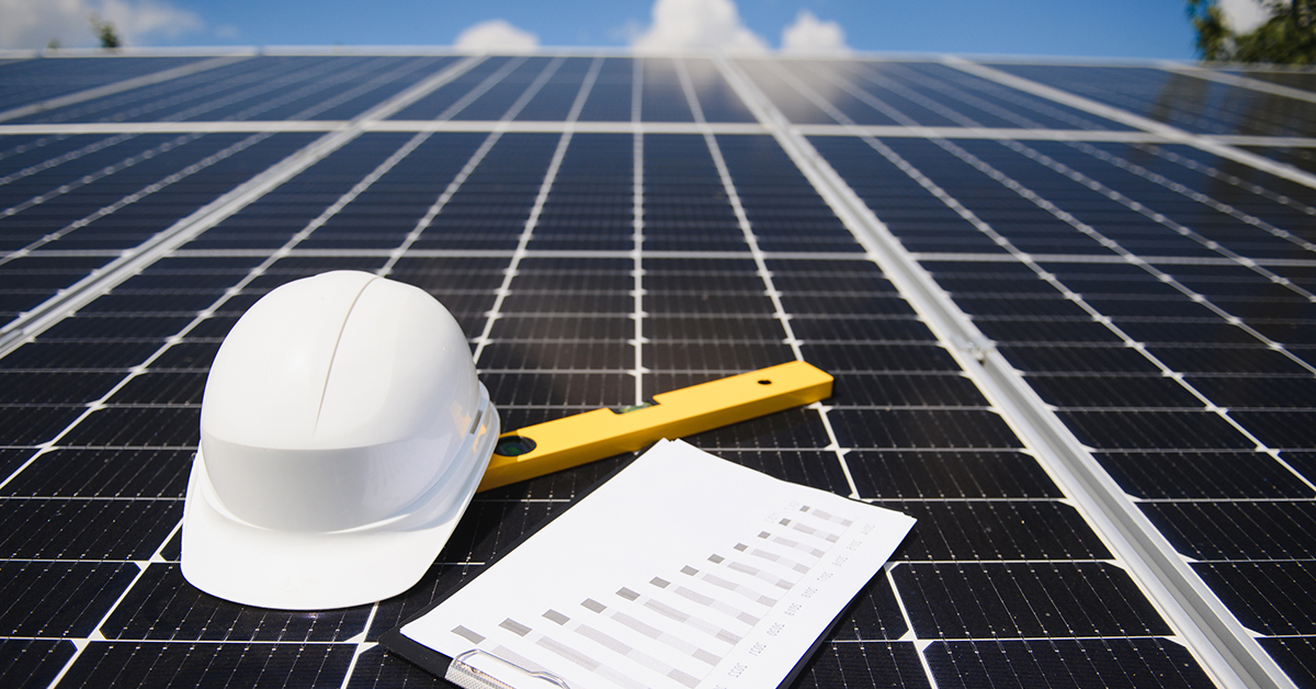 Leveraging the power of the sun, the blue photovoltaic panels provide an alternative, environmentally friendly source of electricity.