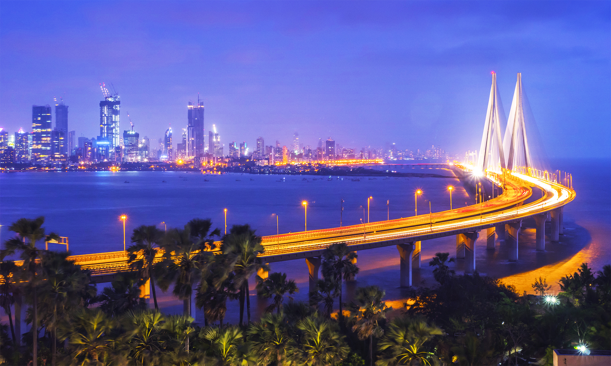 The urban panorama showcases a captivating fusion of architectural styles, highlighted by towering skyscrapers defining the city skyline.