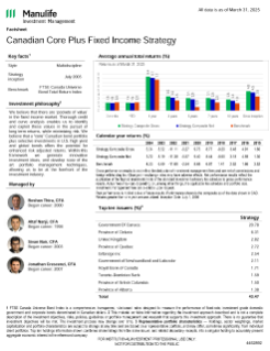 Canadian Core Plus Fixed Income Fact Sheet