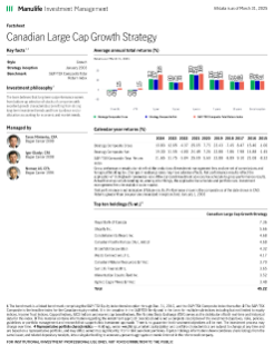Canadian Large-Cap Growth Equity Fact Sheet