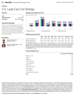 U.S. Large-Cap Core Equity Fact Sheet