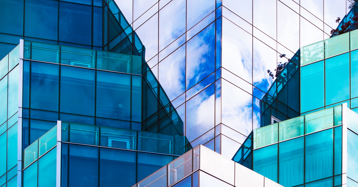 Abstract image of building in financial district