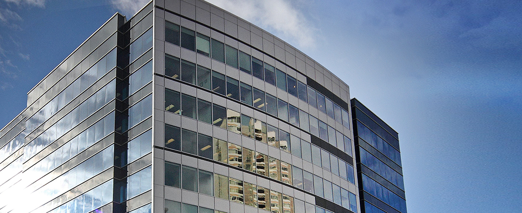 multi-story office building with lots of windows