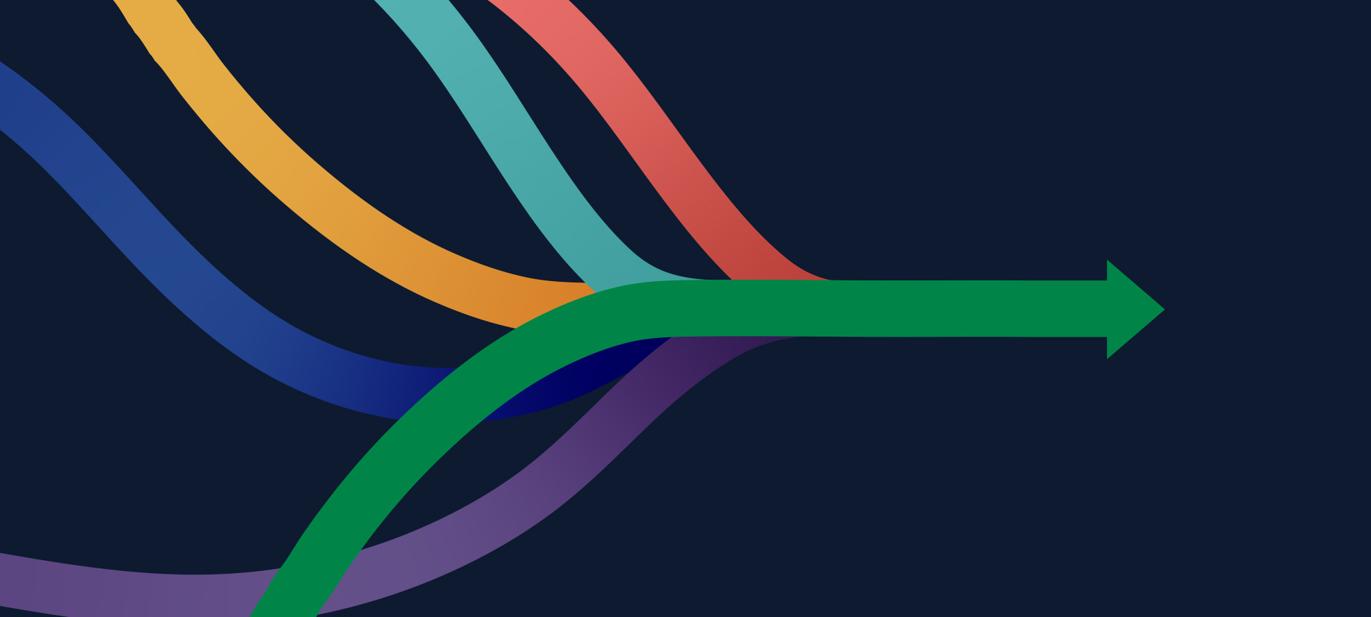 緑と青の波状曲線が織りなす抽象的なベクターデザインで、動的かつ洗練されたモダンな背景を表現しています。