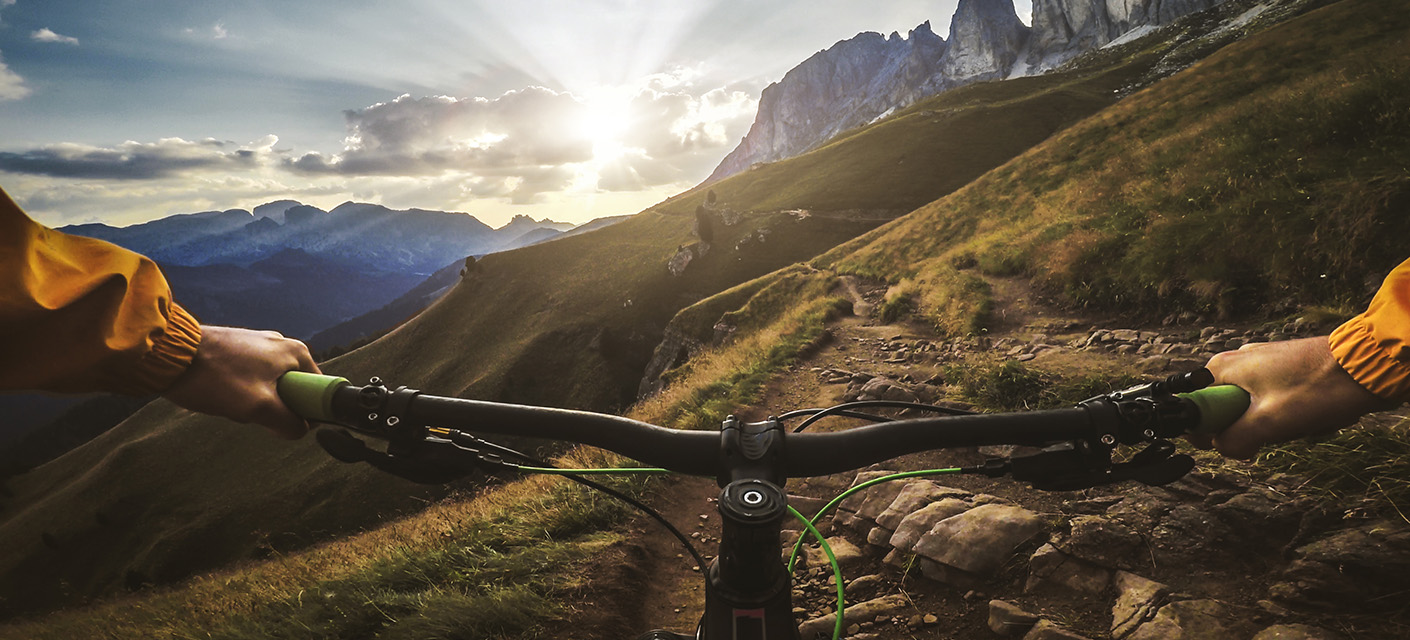 riding a bike over mountains in China