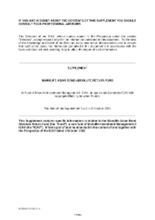 Supplement | Asian Bond Absolute Return Fund