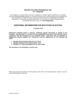UCITS PLC Austria supplement