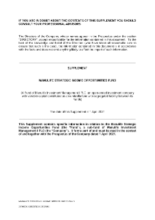 Supplement | Strategic Income Opportunities Fund