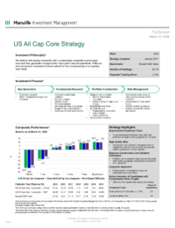 U.S. All-cap Core Equity Fact Sheet