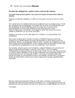 Au-delà des obligations, quatre autres sources de revenus
