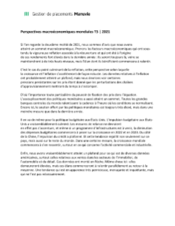 Perspectives macroéconomiques mondiales T3 2021 - Transcription de la vidéo