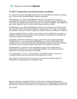 Perspectives macroéconomiques mondiales T4 2021 - Transcription de la vidéo