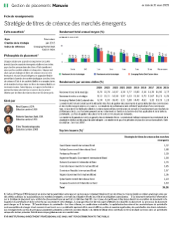 Stratégie Titres de créance des marchés émergents