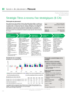 Stratégie Titres à revenu fixe stratégiques ($CA)