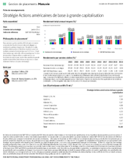 Stratégie Actions américaines de base à grande capitalisation