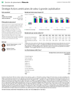 Stratégie Actions américaines de valeur à grande capitalisation