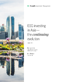 ESG investing in Asia— the continuing evolution