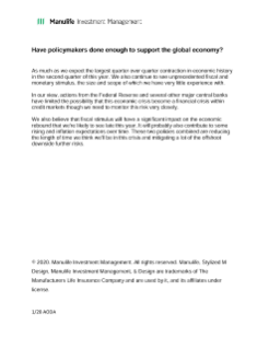 Global Macro Outlook Q2 2020 transcript - Have policymakers done enough?