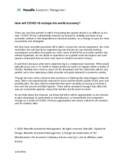 Global Macro Outlook Q2 2020 transcript - How will COVID-19 reshape the world economy