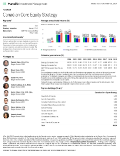 Canadian Core Equity Fact Sheet