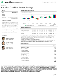 Canadian Core Fixed Income Fact Sheet