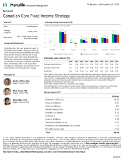 Canadian Core Fixed Income Fact Sheet