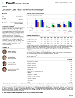 Canadian Core Plus Fixed Income Fact Sheet