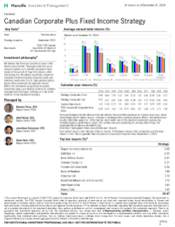 Canadian Corporate Plus Fixed Income fact sheet