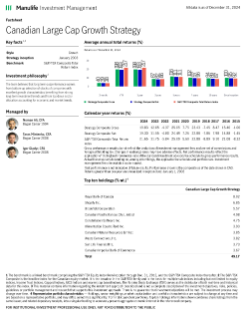 Canadian Large-Cap Growth Equity Fact Sheet