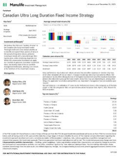 Canadian Ultra Long Duration Fixed Income fact sheet
